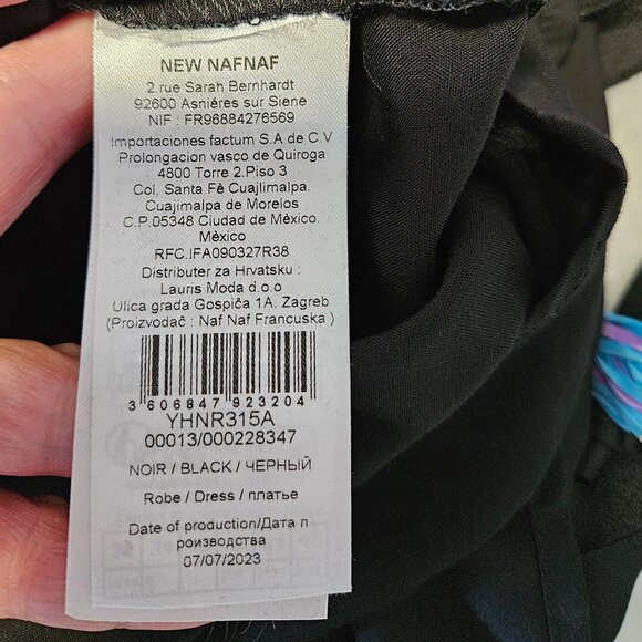 NAF NAF Paris Black dress longsleeves with ruffles detail Size 36 - Picture 12 of 15